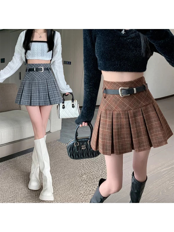 Y2K Aesthetic Plaid Mini Skirt - Summer Women's Preppy Style - Japanese Fashion - High Waist A-line