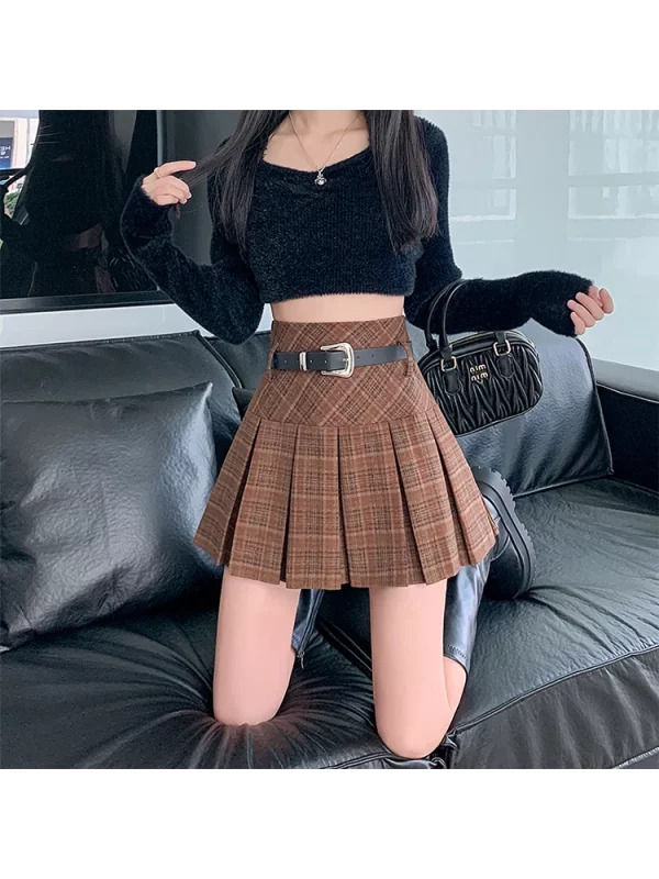 Y2K Aesthetic Plaid Mini Skirt - Summer Women's Preppy Style - Japanese Fashion - High Waist A-line