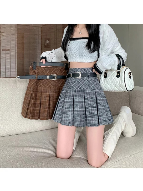 Y2K Aesthetic Plaid Mini Skirt - Summer Women's Preppy Style - Japanese Fashion - High Waist A-line