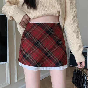 Y2K Aesthetic Plaid Mini Skirt - Vintage 90s Grunge Style for Women