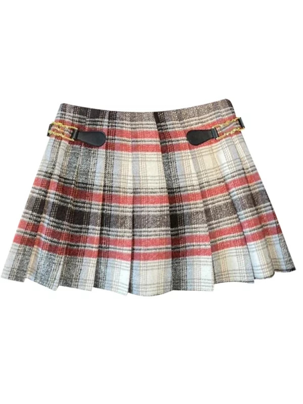 Y2K Aesthetic Plaid Pleated Skirt - Vintage High Waist Mini for Women