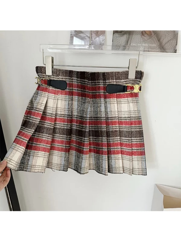 Y2K Aesthetic Plaid Pleated Skirt - Vintage High Waist Mini for Women