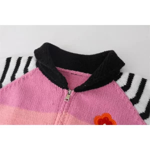 Y2K Aesthetic Striped Cardigan - Korean Style Full Zip Sweater