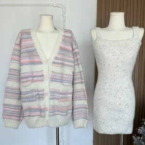 Y2K Aesthetic Striped Cardigan Sweater - Vintage Korean Style