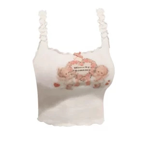 Y2K Aesthetic Summer Women's Crop Top - Kawaii Coquette Mori Girl Camisole