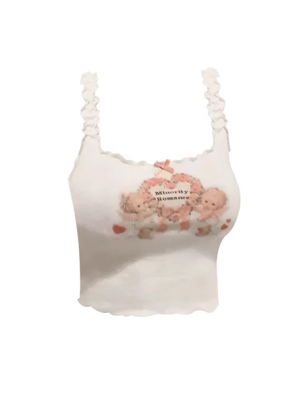 Y2K Aesthetic Summer Women's Crop Top - Kawaii Coquette Mori Girl Camisole