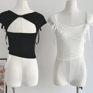 Y2K Aesthetic Summer Women's Crop Top - Korean Chic Kpop Hot Sexy Tee - Gyaru 2000s