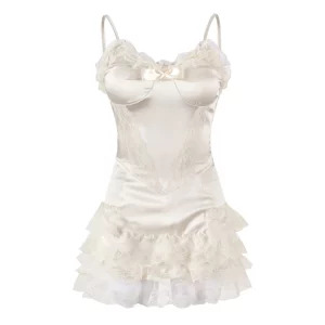 Y2K Aesthetic Vintage Coquette 2-Piece Set: Camisole + Fairy Lace Skirt