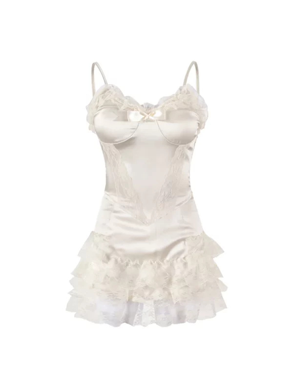 Y2K Aesthetic Vintage Coquette 2-Piece Set: Camisole + Fairy Lace Skirt