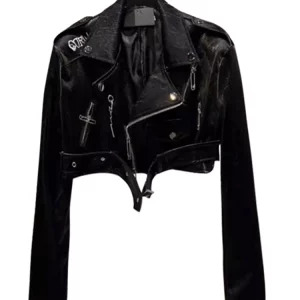 Y2K Aesthetic Vintage Cropped Leather Racer Jacket - Autumn Winter Outwear