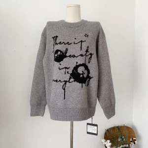 Y2K Aesthetic Vintage Oversize Sweater - Harajuku Grunge Long Sleeve Pullover