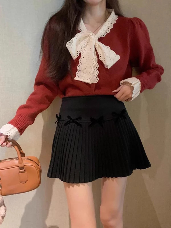 Y2K Aesthetic Vintage Pleated Skirt Shorts - Korean Mori Woolen High Waist Gyaru Harajuku Fashion