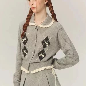 Y2K Aesthetic Vintage Sweater Cardigan - Korean Fashion for Women