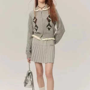 Y2K Aesthetic Vintage Sweater Cardigan - Korean Fashion for Women