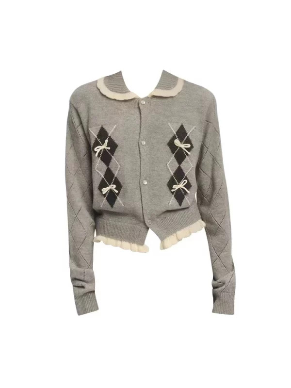 Y2K Aesthetic Vintage Sweater Cardigan - Korean Fashion for Women