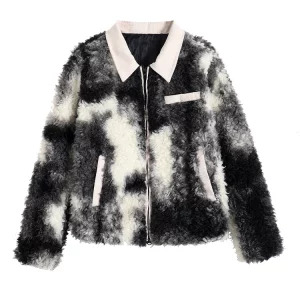 Y2K Aesthetic Vintage Teddy Jacket - Korean Style Fluffy Lambs Wool Coat for Women