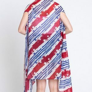 Y2K American Flag Kimono - Lightweight 4th of July Outfit, USA Flag Grunge Style