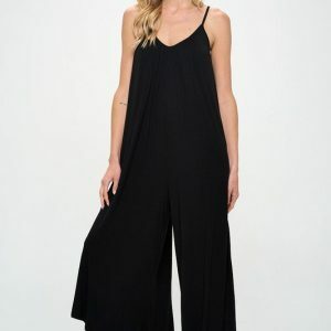 Y2K Boho Knit Jumpsuit with Pockets - Spring/Summer Fashion, Loose & Baggy, Black