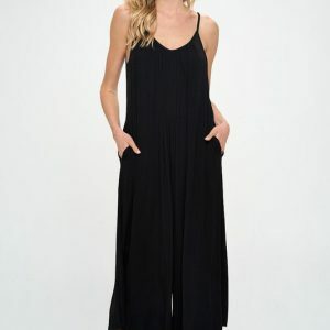 Y2K Boho Knit Jumpsuit with Pockets - Spring/Summer Fashion, Loose & Baggy, Black