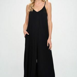 Y2K Boho Knit Jumpsuit with Pockets - Spring/Summer Fashion, Loose & Baggy, Black