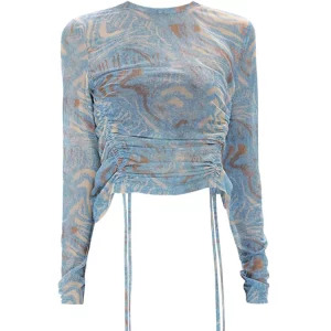 Y2k Coquette Gauze Draped T-Shirts: Long Sleeve Tees, Tie Dye Crop Tops,