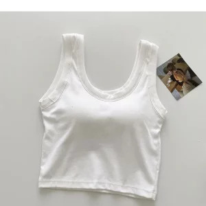 Y2K Cotton U Collar Knitted Crop Top - Sexy Sleeveless Summer Streetwear Tank for Women