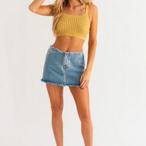 Y2K Crochet Knitted Shoulder Tie Tank Top - 90s Grunge Summer Fashion, Stylish Yellow Crop Top