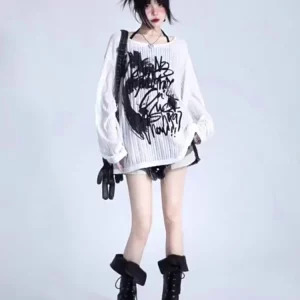 Y2K Cyber Punk Graphic T-Shirts: Autumn Women's Long Sleeve Tees - Harajuku Fashion Tops for Street