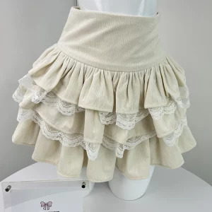 Y2K Fairycore Lace Patchwork Mini Skirt - Romantic Mori Gyaru Party Design