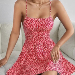 Y2K Floral Backless Bandage Dress - Sexy Summer Beach Holiday Fashion, Retro 90s Style