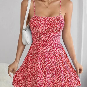 Y2K Floral Backless Bandage Dress - Sexy Summer Beach Holiday Fashion, Retro 90s Style