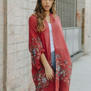 Y2K Floral Embroidered Kimono Cardigan - Stylish Beach Cover-Up & Dress to Impress Outfit