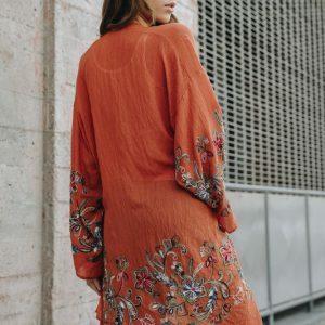 Y2K Floral Embroidered Kimono Cardigan - Stylish Beach Cover-Up & Dress to Impress Outfit