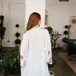 Y2K Floral Embroidered Kimono Wrap - Summer Coverup, Stylish Dress to Impress Outfit