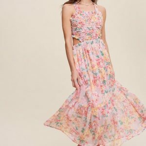 Y2K Floral Maxi Two-Piece Dress - Vintage 90s Grunge, Spring Outfits, Backless Summer Dress