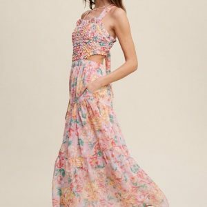 Y2K Floral Maxi Two-Piece Dress - Vintage 90s Grunge, Spring Outfits, Backless Summer Dress