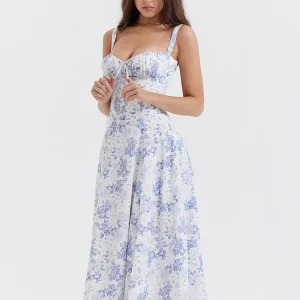 Y2K Floral Midi Dress - Sexy Bodycon Prom Club Night Outfit, Retro 90s Summer Party Fashion