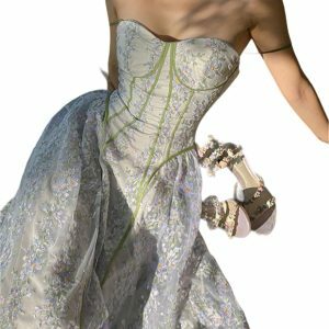 Y2K Floral Slip Dress, Elegant Vintage Milkmaid, Embroidered Princess, Summer Prom Party Dress