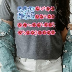 Y2K Floral USA Flag Tee, 90s Grunge Outfit, Backless Summer Dress, Chic Prom Dress, Denim