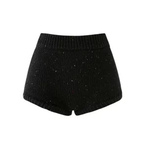 Y2k Goth Harajuku Fashion Elastic Waist Knit Shorts - Grunge Hot Pants