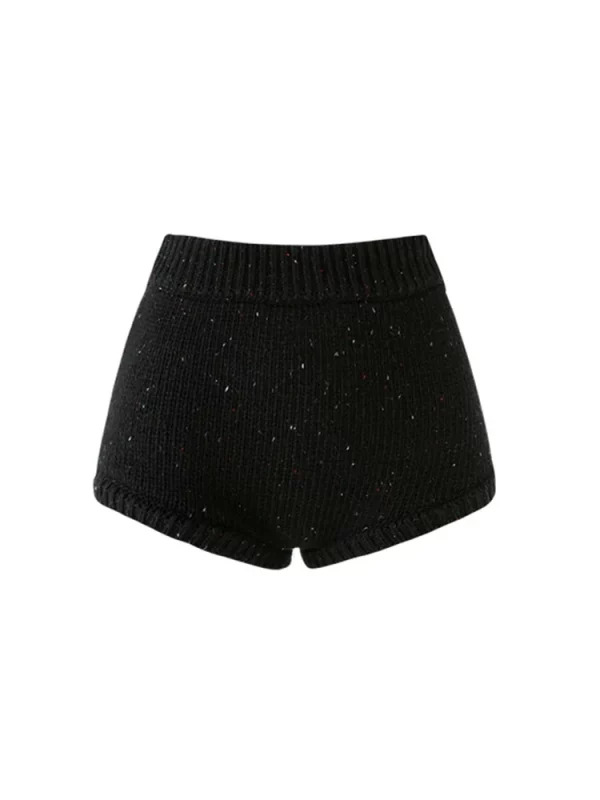 Y2k Goth Harajuku Fashion Elastic Waist Knit Shorts - Grunge Hot Pants