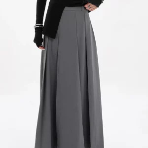 Y2K Gothic Aesthetic Pleated Split Skirt - Cyber Punk Party Style