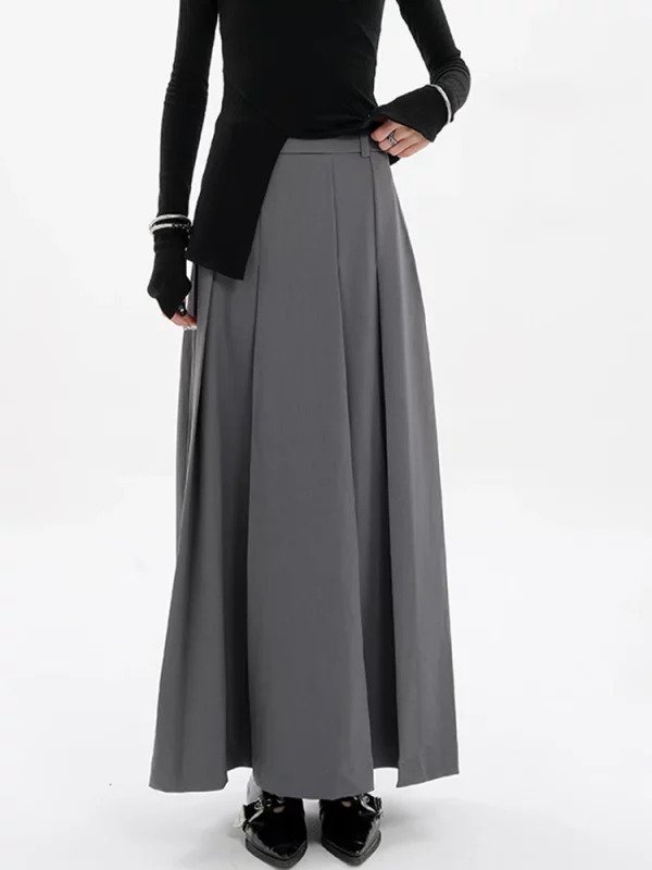 Y2K Gothic Aesthetic Pleated Split Skirt - Cyber Punk Party Style