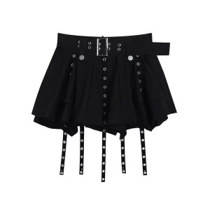 Y2K Gothic Dark Academia A-line Mini Pleated Skirt - Summer Women's Fashion