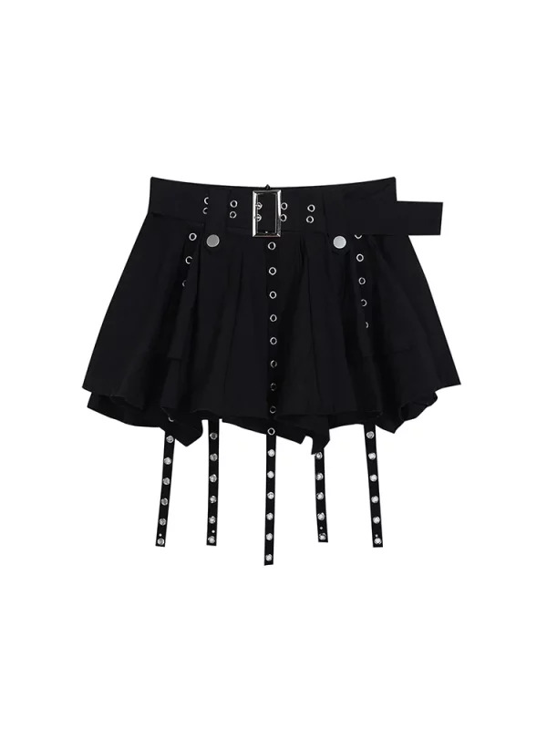 Y2K Gothic Dark Academia A-line Mini Pleated Skirt - Summer Women's Fashion