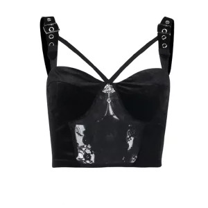 Y2K Gothic Lace Camisole Halter Top - Summer Women's Dark Academia Streetwear Crop Top