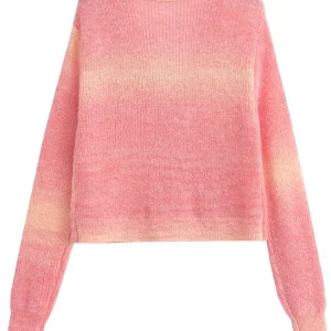 Y2K Gradient Knitted Cardigan - Cute 90s Grunge Sweater, Chic Long Sleeve Knit Coat