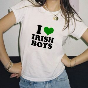 Y2K Grunge 90s Fashion: I Love Irish Boys Baby Tee - Dress to Impress Spring Outfits