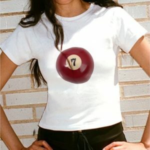 Y2K Grunge 90s Fashion Lucky 7 Billiard Ball Graphic Baby Tee - Dress to Impress Spring Outfit