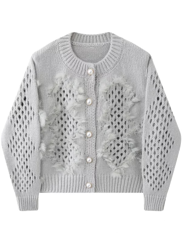 Y2K Grunge Aesthetic Cardigan: Vintage Hollow Out Sweater for Women